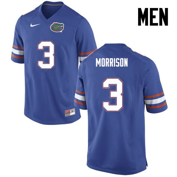 NCAA Florida Gators Antonio Morrison Men's #3 Nike Blue Stitched Authentic College Football Jersey QRV3764VL